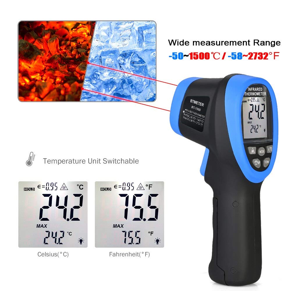 Industrial Laser Thermometer Gun - 레이저 온도계 건 고온계, 적외선 온도계,