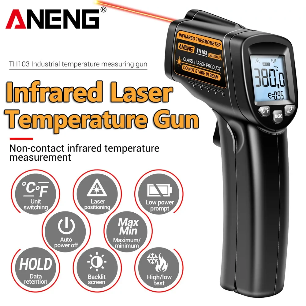 Industrial Laser Thermometer Gun - 적외선 레이저 온도계 -20 ° C~380