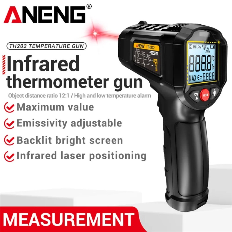 Industrial Laser Thermometer Gun - ANENG TH202 산업용 휴대용 온도계 자동차