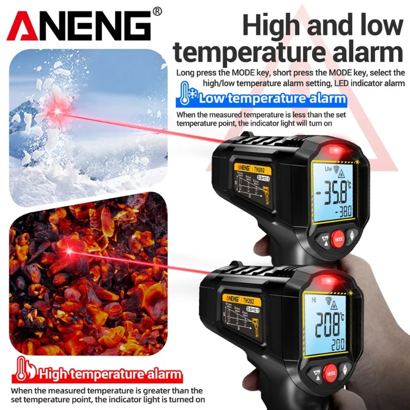 Industrial Laser Thermometer Gun - ANENG TH202 비접촉식 적외선 온도계 산업용
