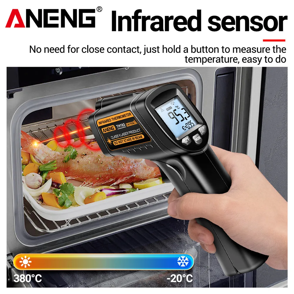 적외선 레이저 온도계 -20 ° C~380 ℃   IR - Industrial Laser Thermometer Gun 리뷰 및 가격