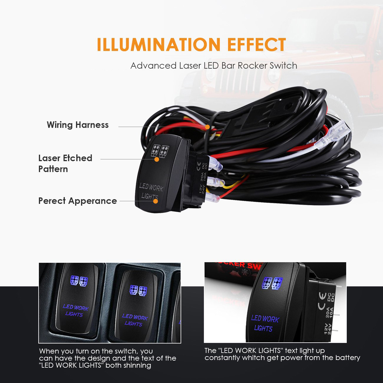 LED 라이트 바 배선 하네스 키트 14AWG 헤비 듀 - Industrial Laser Beam 리뷰 및 가격