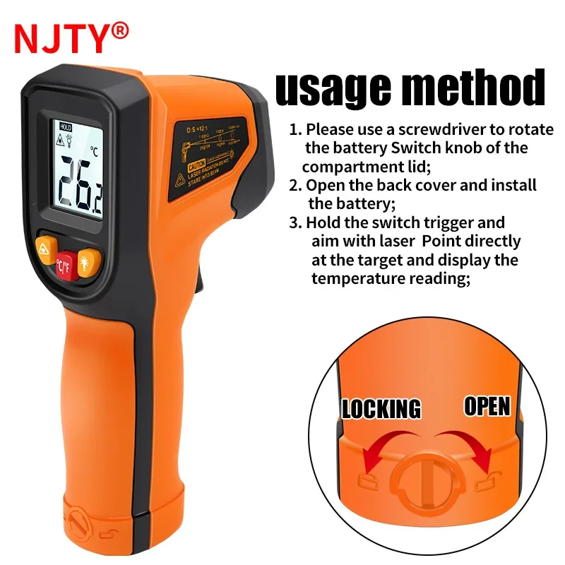 T400 T600 디지털 적외선 온도계 -50~600  - Industrial Laser Thermometer Gun 리뷰 및 가격