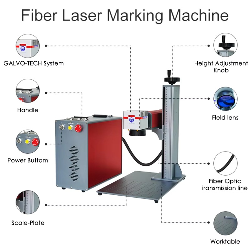 미니 스플릿 휴대용 고출력 광섬유 레이저 마커 산업용  - Industrial Laser Engraver For Metal 리뷰 및 가격